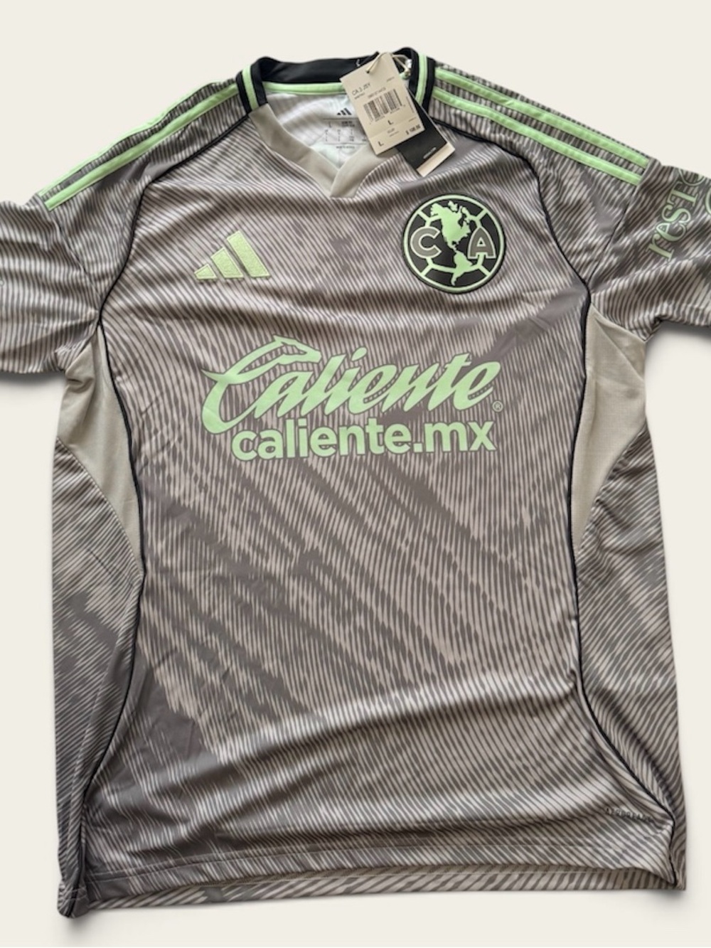 adidas Club America Third Jersey Men’s Large Gray Green Soccer Futbol NWT